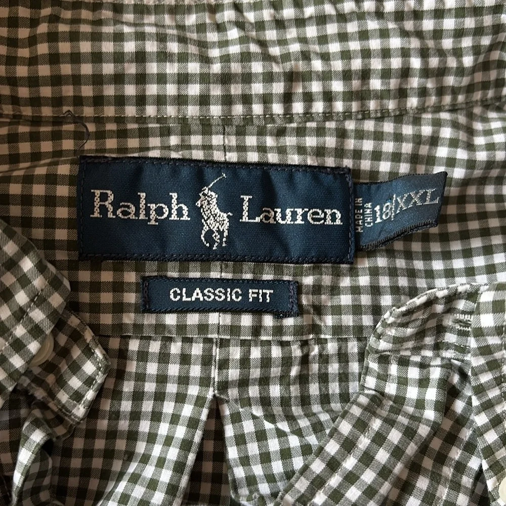 Polo Ralph Lauren Buttondown Shirt Gingham Stretch Poplin Long-Sleeve Men’s XXL